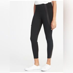 Old Navy Leggings XXL 4 Way Stretch Comfort Activewear Black High Rise Ankle NWT
